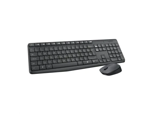 Logitech MK235 toetsenbord Inclusief muis USB QWERTZ Duits Grijs