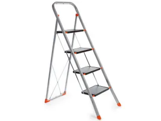 Huishoudtrap met hoge beugel 4 treden antislip inklapbaar tot 150 kg - 1