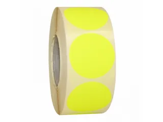 Etiket Rond Fluor Geel 25mm Op rol 2000 Stuks - 1