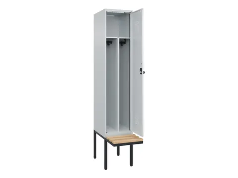 locker met bank,voor scheiding van kleding,HxBxD 2120x400x815mm,1vak