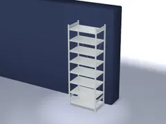 dossierstelling,grondveld,HxBxD 2700x1060x635mm,vaklast 90kg