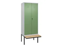 PBM-locker met bank,HxBxD 2120x800x815mm,2vak,vak B 400mm,draaigrendel