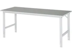 werkbank,HxBxD 760-1080x2000x800mm,houtblad,m. linoleumlaag