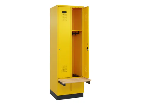 locker met bank,HxBxD 1950x600x815mm,2vak,vak B 300mm,cilinderslot