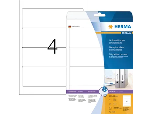 Herma 5095 Rugetiket breed 192x61mm Wit permanent klevend 100 stuks
