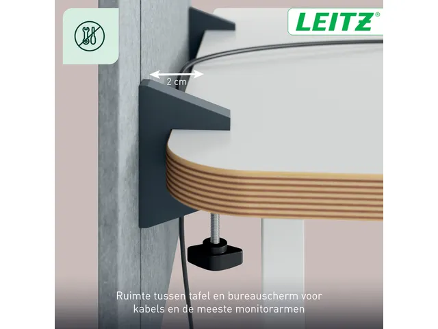 Bureauscherm Leitz in hoogte verstelbaar 70x80cm