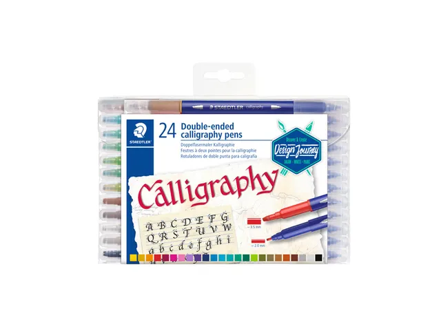 Kalligrafiepen Staedtler 3005 duo punt 2.0 en 3.5mm assorti 24 stuks