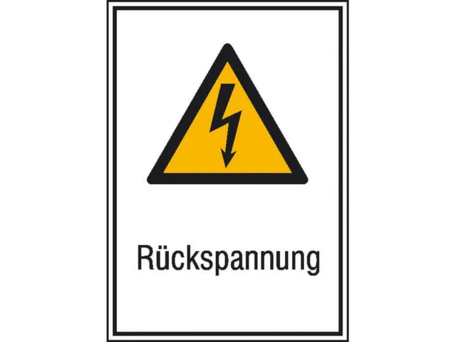 Panneau d'avertissement combiné p. int./ext. Retour de tension PVC