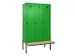 locker met bank,voor scheiding van kleding,HxBxD 2120x1200x815mm,3vak