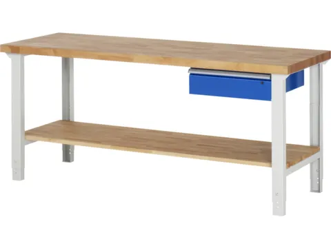 werkbank,HxBxD 790-1140x2000x700mm,beukblad,draagverm. 750kg,4voeten