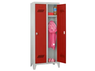 lockerkast v. kinderen,HxBxD 1300x530x300mm,2vak,RAL7035,front RAL3000 - 2