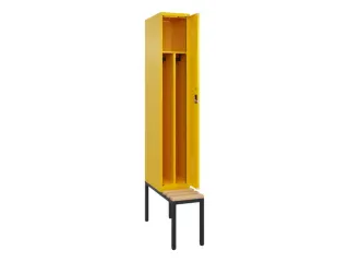 locker met bank,voor scheiding van kleding,HxBxD 2120x300x815mm,1vak - 1