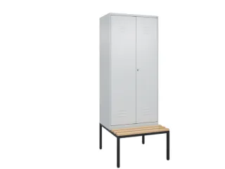 PBM-locker met bank,HxBxD 2120x800x815mm,2vak,vak B 400mm,cil.-slot - 1