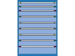 ladekast HxBxD 1400x605x695mm 9laden slot RAL7035 front RAL7035