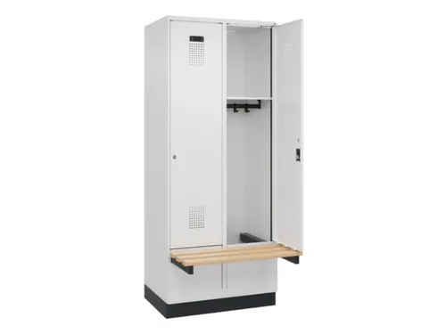 locker met bank,HxBxD 1950x800x815mm,2vak,vak B 400mm,cilinderslot