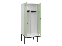 PBM-locker met bank,HxBxD 2120x800x815mm,2vak,vak B 400mm,draaigrendel