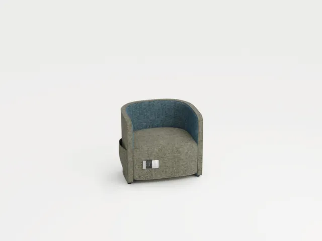fauteuil,1 sièges,tissu gris clair/bleu clair,HxlxP 760x860x760mm
