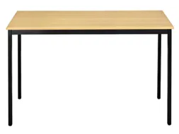 Tafel Vierkant 120x80 Cm Rechthoekig Frame Zwart Blad Beuk
