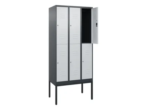 dubbeldekse locker,HxBxD 2120x900x500mm,3x2vak.,vak B 300mm,cil.-slot