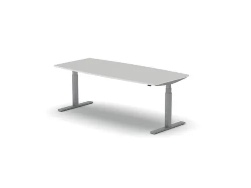 Elektrisch ihv Vergadertafel Vatvorm 2000x800mm Alu +Lichtgrijs Blad