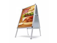 Stoepbord 50x70cm Design Zilver Ronde Hoek 32mm
