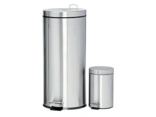 Afvalbak Pedaalemmer Rond 30 Liter Mat Rvs - 2