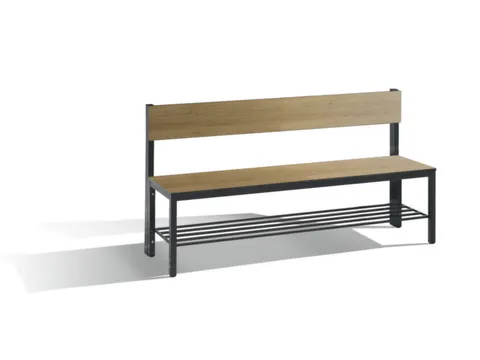 omkleedbank,HxLxD 796x1500x407mm,HPL eiken-sereno,frame staal RAL7021