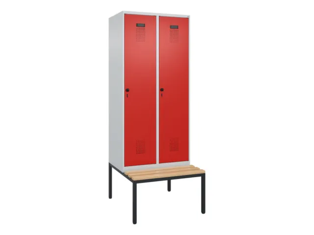 locker met bank,voor scheiding van kleding,HxBxD 2120x800x815mm,2vak