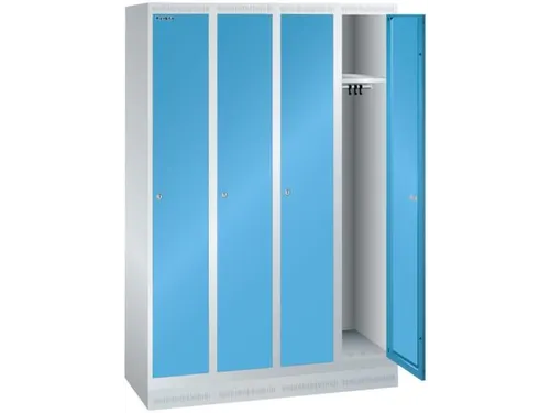 garderobekast,HxBxD 1800x1200x500mm,4vak,vak B 300mm,cil.-slot,sokkel