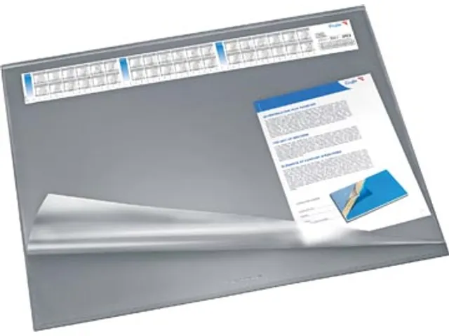 Sous-main Läufer Synthos avec rabat et calendrier 52x65cm gris