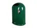 Afvalbak van staalplaat met asbak 45 liter ovale opening open mosgroen