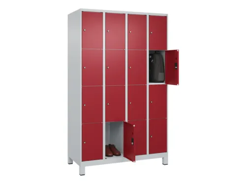 lockerkast,HxBxD 1950x1200x500mm,4x4vakken,vak B 300mm,cil.-slot
