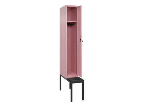 locker met bank,HxBxD 2120x300x815mm,1vak,vak B 300mm,draaigrendel