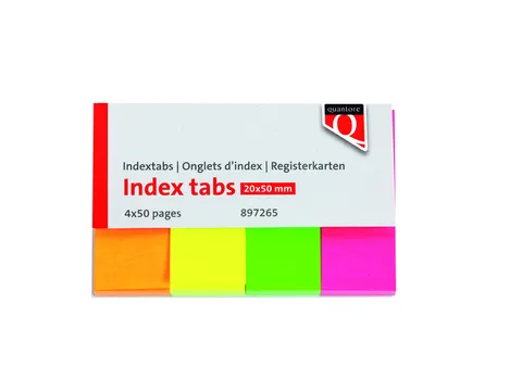 Indextabs Quantore 20x50mm neon Voordeelbundel