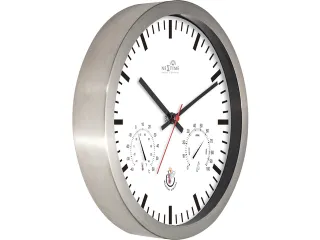 Wandklok Nextime dia 25cm wit Radio Controlled aluminium streep - 2
