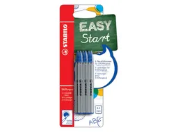Rollerpenvulling STABILO Easyoriginal fijn blauw blister à 6 stuks