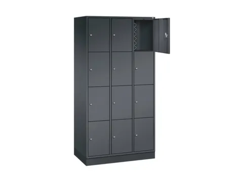 lockerkast,HxBxD 1950x920x500mm,3x4vakken,cil.-slot,sokkel