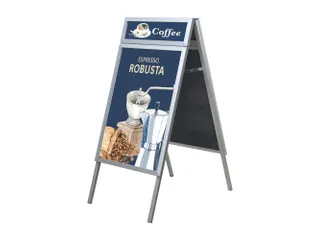 Europel A-Stoepbord A1 met Topbord 32mm profiel Aluminium - 2