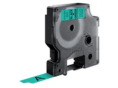 Labeltape Dymo 45019 D1 S720590 12mmx7m zwart op groen