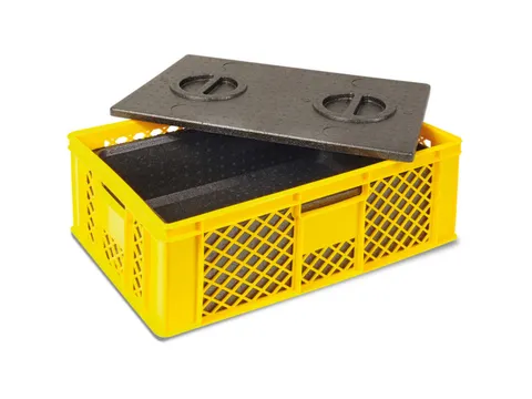 Euronorm-stapelbak,m. isoleerbox,HxLxB 240x600x400mm,20l,PE,geel