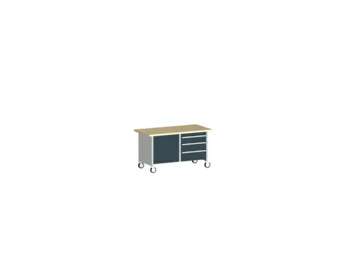 werkbank,verrijdbaar,HxBxD 840x1500x750mm,beukenblad,draagverm. 1200kg