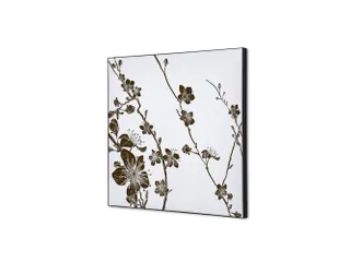 Wanddecoratie Textiel Set 40x40cm Japanse Bloesem Bruin - 1