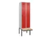 locker met bank,voor scheiding van kleding,HxBxD 2120x600x815mm,2vak