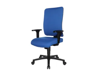 Bureaustoel,Synchroonmech.,M. Armleuningen,Zitting Stof Blauw - 4