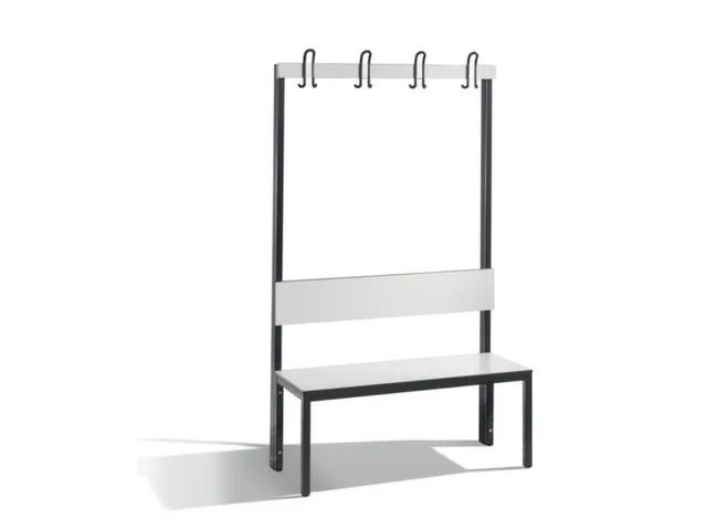 omkleedbank,HxLxD 1650x1000x407mm,HPL wit,frame staal RAL7021