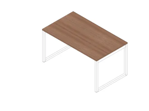 bureau,HxBxD 730x1400x800mm,blad canaletto-hout,sledeframe wit