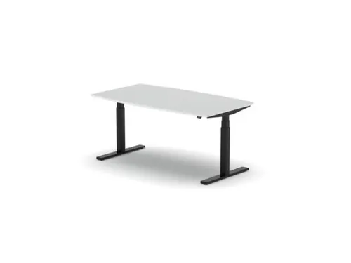 Elektrisch ihv Vergadertafel Vatvorm 1600x800mm Zwart+ Lichtgrijs Blad