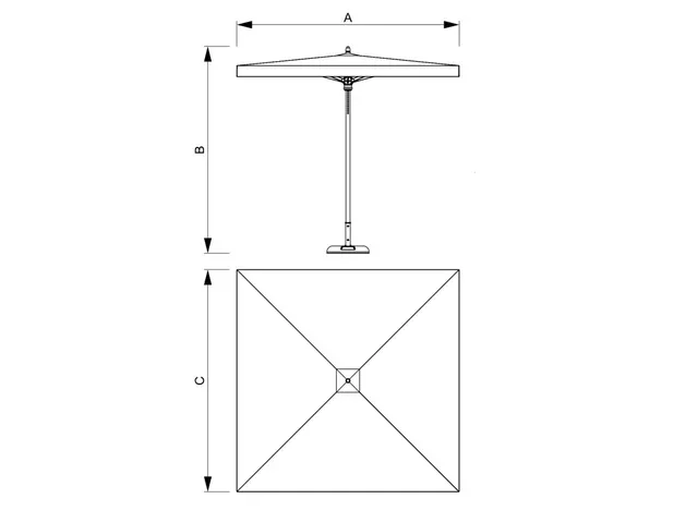 Frame Horeca Parasol Antiek vierkant 3x3 meter