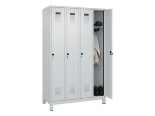 locker,HxBxD 1950x1200x500mm,4vak,vak B 300mm,draaigrendel,voeten - 1