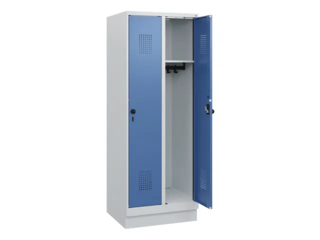 schoollocker,HxBxD 1630x600x500mm,2vak,vak B 300mm,draaigrendel,sokkel